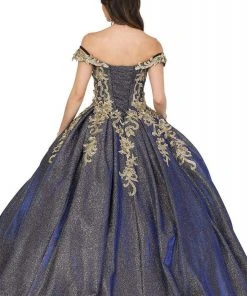 Dancing Queen - 1504 Embroidered Off-Shoulder Pleated Ballgown