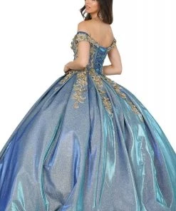 Dancing Queen - 1504 Embroidered Off-Shoulder Pleated Ballgown