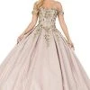 Dancing Queen - 1504 Embroidered Off-Shoulder Pleated Ballgown