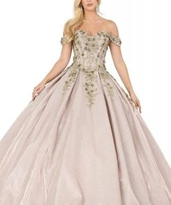 Dancing Queen - 1504 Embroidered Off-Shoulder Pleated Ballgown