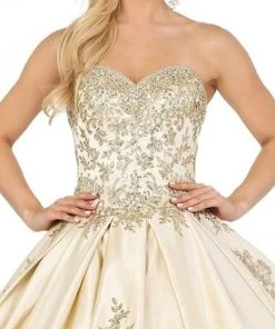 Dancing Queen - 1516 Strapless Embellished Sweetheart Ballgown