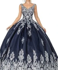 Dancing Queen - 1551 Beaded Lace Applique Embellished Ballgown