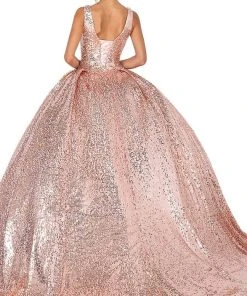 Dancing Queen - 1558 Sequin V-Neck Ballgown