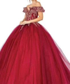Dancing Queen - 1564 Lace Applique Off Shoulder Ballgown