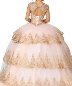 Dancing Queen - 1565 Lace Appliqued Multi-Tiered Ballgown