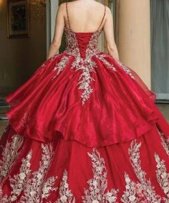 Dancing Queen - 1590 Spaghetti Strap Applique Ballgown