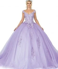 Dancing Queen - 1597 Beaded Floral Lace Applique Tulle Ballgown