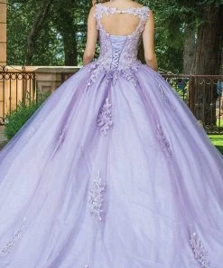 Dancing Queen - 1597 Beaded Floral Lace Applique Tulle Ballgown