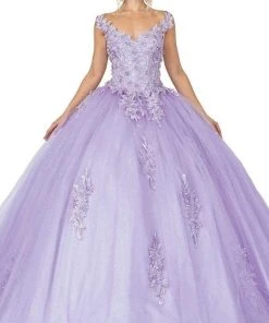 Dancing Queen - 1597 Beaded Floral Lace Applique Tulle Ballgown