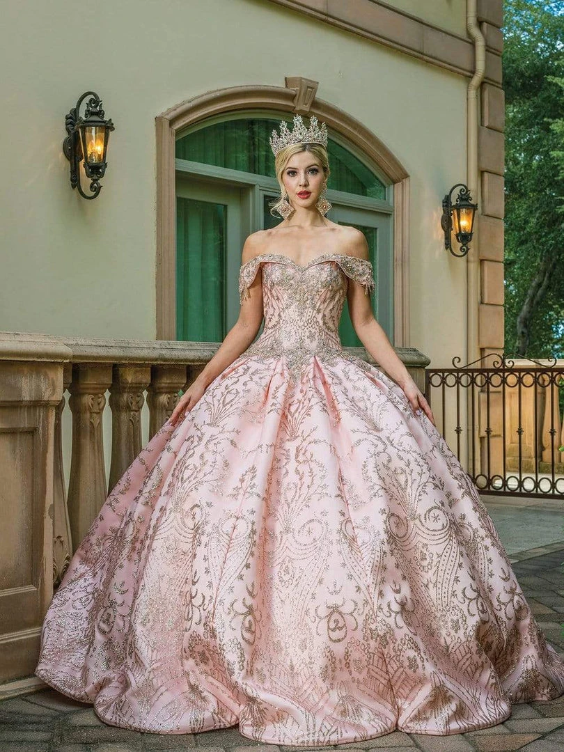 Dancing Queen - 1617 Off Shoulder Glittered Ballgown 5 Dancing Queen - 1617 Off Shoulder Glittered Ballgown