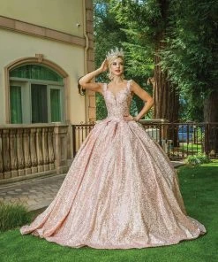 Dancing Queen - 1624 Sequin Showered Shiny Ballgown 7 Dancing Queen - 1624 Sequin Showered Shiny Ballgown