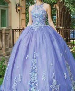 Dancing Queen - 1630 Halter Neck Sequined Tulle Gown