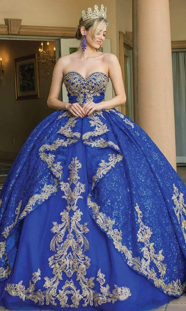 Dancing Queen - 1650 Strapless Royalty Motif Ballgown 3 Dancing Queen - 1650 Strapless Royalty Motif Ballgown