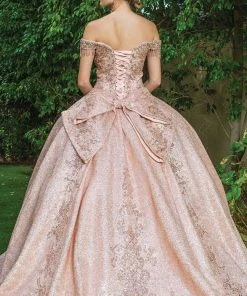 Dancing Queen - 1654 Bow Back Shimmering Ballgown 6 Dancing Queen - 1654 Bow Back Shimmering Ballgown