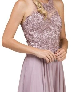 Dancing Queen - 2017 Beaded Lace Halter Prom Dress With Open Back