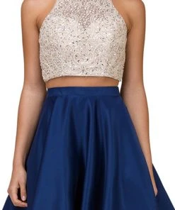 Dancing Queen - 2027A Two Piece Embellished Homecoming Dress