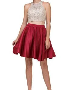 Dancing Queen - 2027A Two Piece Embellished Homecoming Dress