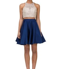 Dancing Queen - 2027A Two Piece Embellished Homecoming Dress