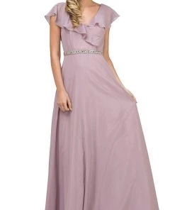 Dancing Queen - 2072 Butterfly Sleeve Wrap Evening Gown