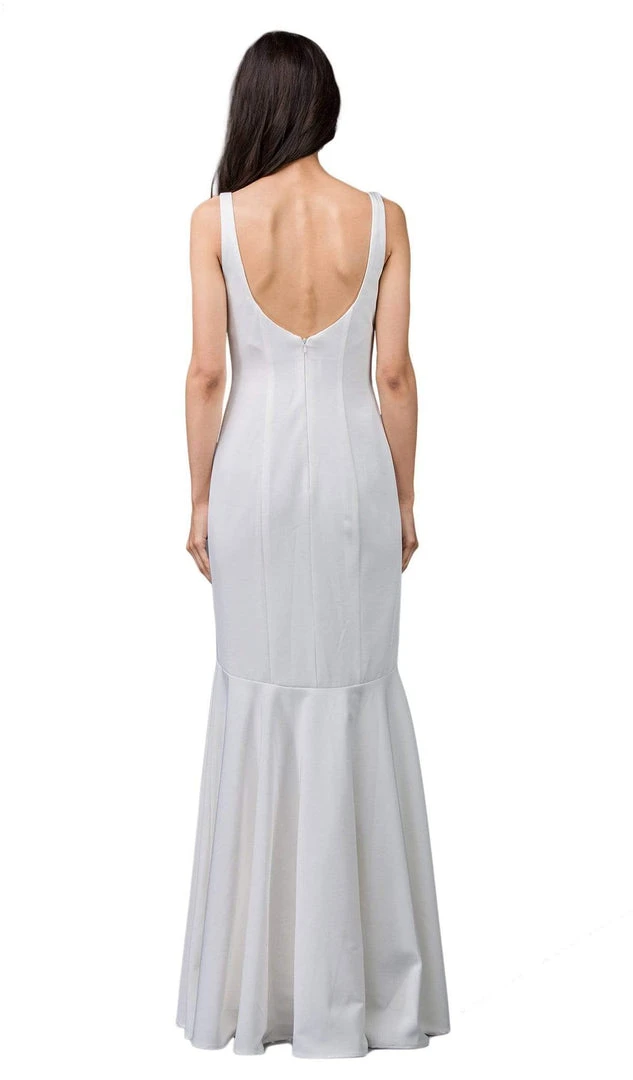 Dancing Queen - 2186 Sleeveless Plunging Neckline Trumpet Dress 12 Dancing Queen - 2186 Sleeveless Plunging Neckline Trumpet Dress