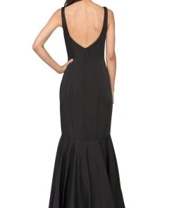 Dancing Queen - 2186 Sleeveless Plunging Neckline Trumpet Dress 15 Dancing Queen - 2186 Sleeveless Plunging Neckline Trumpet Dress