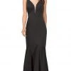 Dancing Queen - 2186 Sleeveless Plunging Neckline Trumpet Dress
