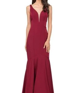 Dancing Queen - 2186 Sleeveless Plunging Neckline Trumpet Dress 17 Dancing Queen - 2186 Sleeveless Plunging Neckline Trumpet Dress