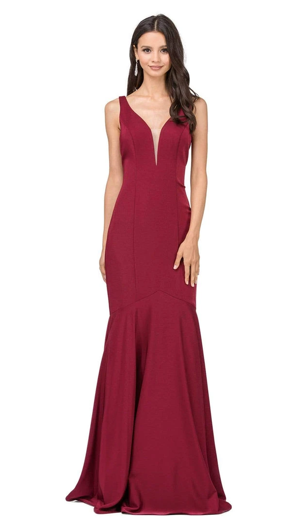 Dancing Queen - 2186 Sleeveless Plunging Neckline Trumpet Dress 7 Dancing Queen - 2186 Sleeveless Plunging Neckline Trumpet Dress