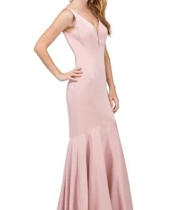 Dancing Queen - 2186 Sleeveless Plunging Neckline Trumpet Dress 20 Dancing Queen - 2186 Sleeveless Plunging Neckline Trumpet Dress