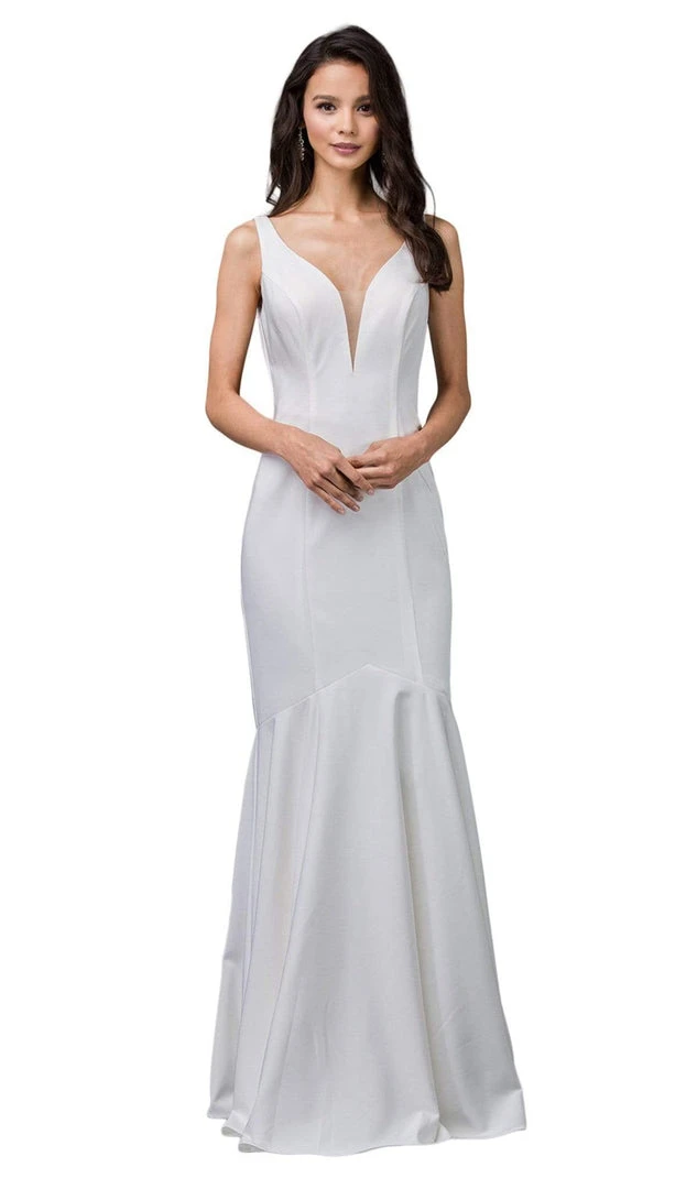 Dancing Queen - 2186 Sleeveless Plunging Neckline Trumpet Dress 11 Dancing Queen - 2186 Sleeveless Plunging Neckline Trumpet Dress
