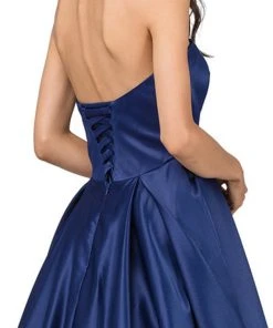 Dancing Queen - 2211 Strapless Straight-Across Pleated Prom Ballgown