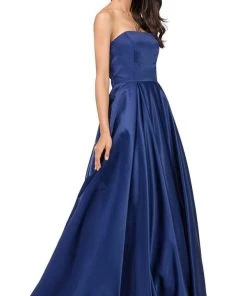 Dancing Queen - 2211 Strapless Straight-Across Pleated Prom Ballgown