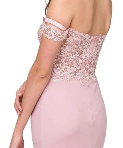 Dancing Queen - 2274 Sheer Floral Embroidered Off Shoulder Prom Dress 11 Dancing Queen - 2274 Sheer Floral Embroidered Off Shoulder Prom Dress