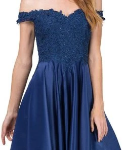 Dancing Queen - 2355 Embroidered Off Shoulder A-Line Prom Gown 8 Dancing Queen - 2355 Embroidered Off Shoulder A-Line Prom Gown