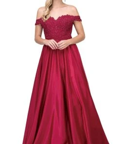 Dancing Queen - 2355 Embroidered Off Shoulder A-Line Prom Gown 9 Dancing Queen - 2355 Embroidered Off Shoulder A-Line Prom Gown