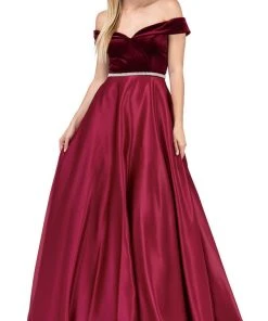 Dancing Queen - 2478 Embellished Off-Shoulder Homecoming Ballgown