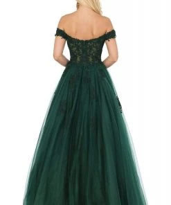 Dancing Queen - 2939 Embroidery Appliqued Off Shoulder Long Gown