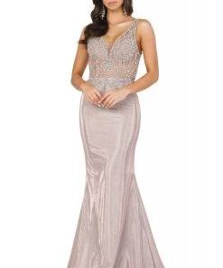 Dancing Queen - 2941 Embellished Bodice V Back Mermaid Prom Gown