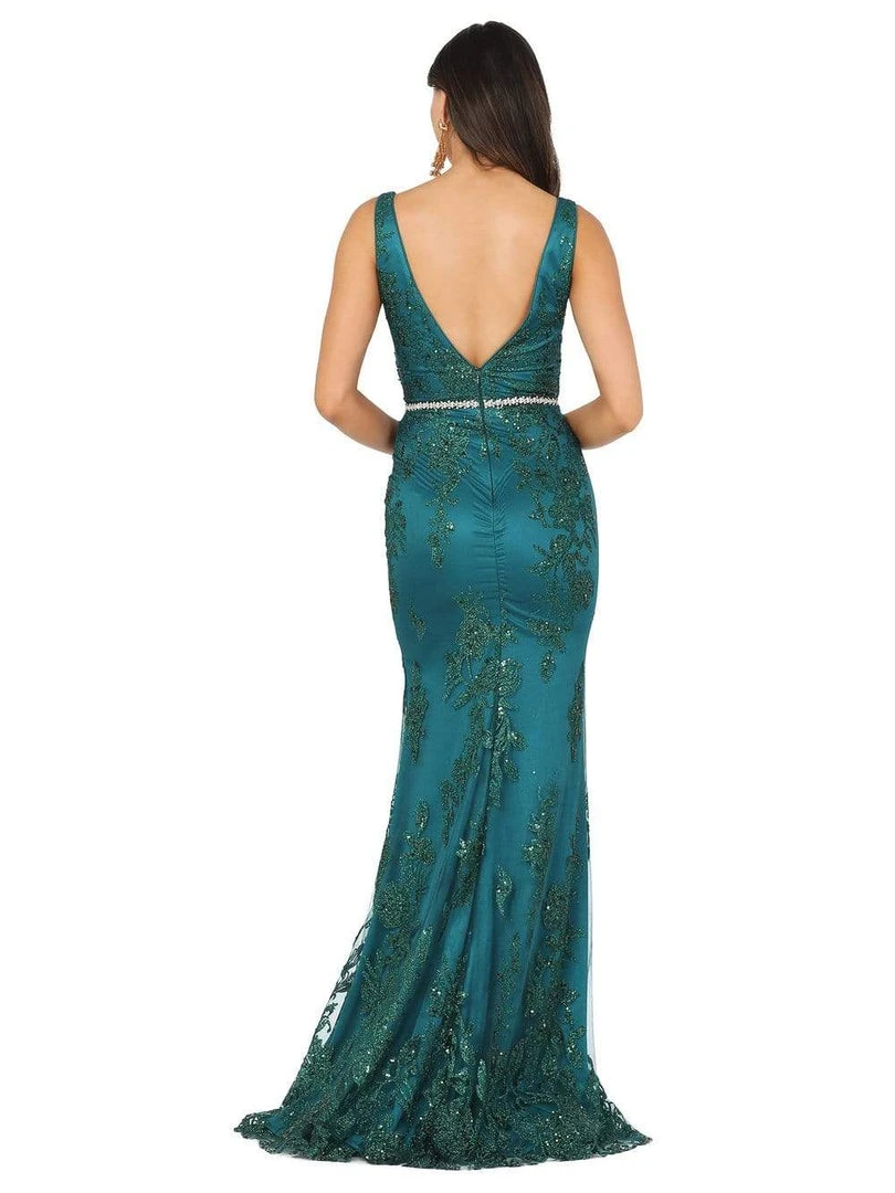 Dancing Queen - 2946 Sleeveless V Neck Embellished Mermaid Prom Dress 4 Dancing Queen - 2946 Sleeveless V Neck Embellished Mermaid Prom Dress
