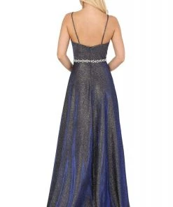 Dancing Queen - 2955 Deep V-neck Pleated A-line Dress 7 Dancing Queen - 2955 Deep V-neck Pleated A-line Dress