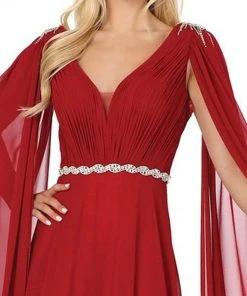 Dancing Queen - 2991 Embellished Plunging V-neck A-line Gown 6 Dancing Queen - 2991 Embellished Plunging V-neck A-line Gown