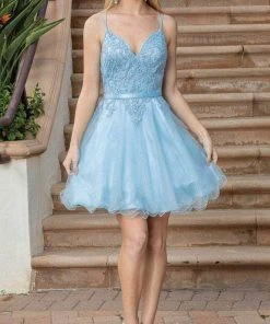 Dancing Queen 3315 - Dual Straps Embellished Cocktail Dress 10 Dancing Queen 3315 - Dual Straps Embellished Cocktail Dress