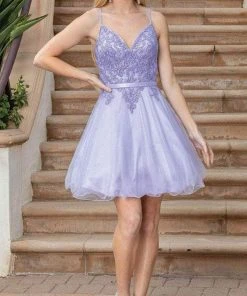 Dancing Queen 3315 - Dual Straps Embellished Cocktail Dress