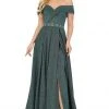 Dancing Queen - 4006 Pleated Off-Shoulder A-line Gown 2 Dancing Queen - 4006 Pleated Off-Shoulder A-line Gown