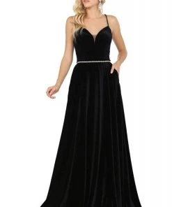 Dancing Queen - 4084 Sleeveless Corset Back A-Line Prom Dress