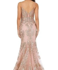 Dancing Queen - 4118 Sheer Corset Bodice Embellished Mermaid Prom Gown