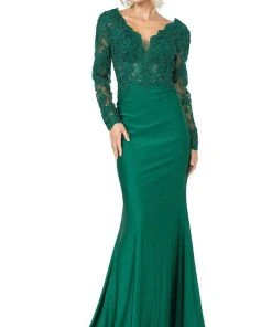 Dancing Queen - 4124 Scallop Embroidered Evening Gown