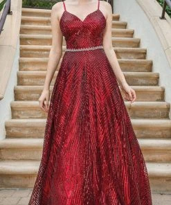 Dancing Queen - 4197 V-Neck A-Line Evening Dress