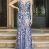 Dancing Queen - 4215 Plunging V-Neck Column Evening Dress 2 Dancing Queen - 4215 Plunging V-Neck Column Evening Dress