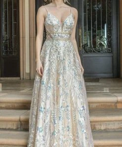 Dancing Queen - 4216 Embellished A-Line Evening Dress